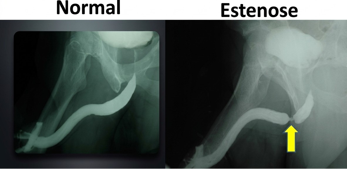 Ilustração da estenose de uretra masculina Urologista em Atibaia